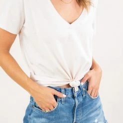 Love Stitch Tops The Brenna Basic V Neck Tee
