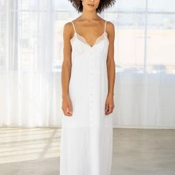 Love Stitch Dresses The Bohemian Button Front Sleeveless Maxi Dress