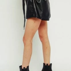 Olivaceous The Aria Vegan Leather Shorts