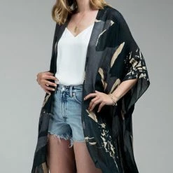 Urbanista Tops The Phoenix Aquamarine Printed Kimono