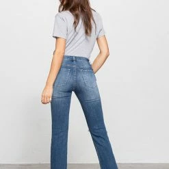 Denim Lab USA The Gabby Medium Wash High Rise Straight Leg Jeans