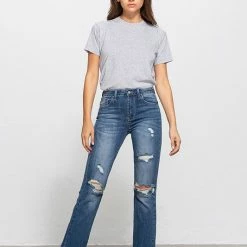Denim Lab USA The Gabby Medium Wash High Rise Straight Leg Jeans