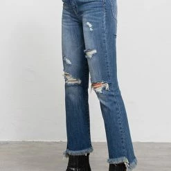 Denim Lab USA The Gabby Medium Wash High Rise Straight Leg Jeans