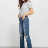 Denim Lab USA The Gabby Medium Wash High Rise Straight Leg Jeans