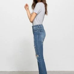 Denim Lab USA The Gabby Medium Wash High Rise Straight Leg Jeans