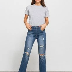 Denim Lab USA The Gabby Medium Wash High Rise Straight Leg Jeans
