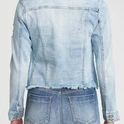 Eunina Tops The Abby Sweet Dreams Raw Hem Denim Jacket