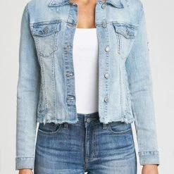 Eunina Tops The Abby Sweet Dreams Raw Hem Denim Jacket