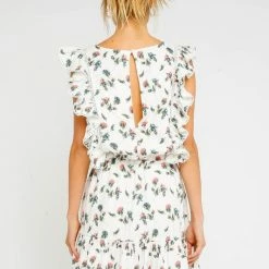 Olivaceous Dresses The Fallon Floral Button Up Ruffle Mini Dress