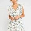 Olivaceous Dresses The Fallon Floral Button Up Ruffle Mini Dress