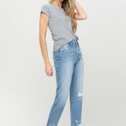 Vervet The Free Me Distressed Mom Jeans