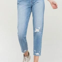 Vervet The Free Me Distressed Mom Jeans