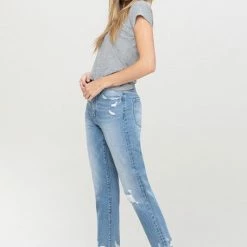 Vervet The Free Me Distressed Mom Jeans