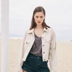 Mustard Seed The Briley Bone Raw Hem Denim Jacket