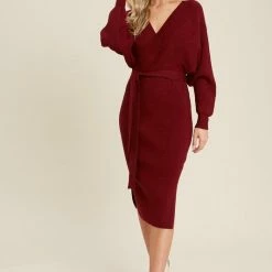 BluIvy The Pamela Crossover Sweater Midi Dress Sweaters