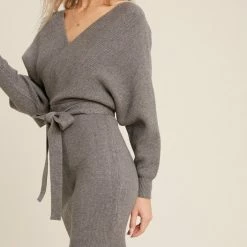BluIvy The Pamela Crossover Sweater Midi Dress Sweaters