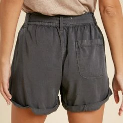 Wishlist The Brenna Charcoal Paperbag Tencel Shorts