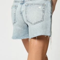 Hidden Jeans The Harlow Light Wash Classic Side Slit Mom Shorts