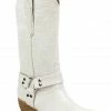 Ama Global The Evon Croco White Buckle Cowgirl Boots