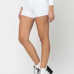 Cello The Alaina High-Rise Denim Cut-Off Mom Shorts