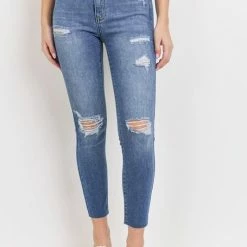JBD The Francis Distressed High Rise Scissor Cut Skinny Jeans