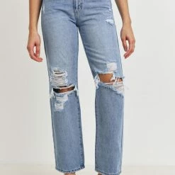 JBD The Jules Light Wash High Rise Full Length Dad Jeans