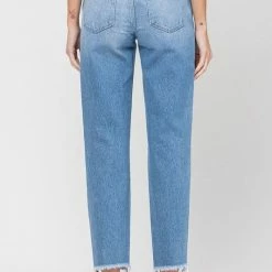 Vervet The Billie Distressed Raw Hem Mom Jeans