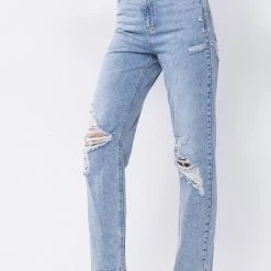 Sneak Peek The Elise Super High Rise 90's Medium Wash Distressed Jeans
