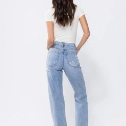 Sneak Peek The Elise Super High Rise 90's Medium Wash Distressed Jeans