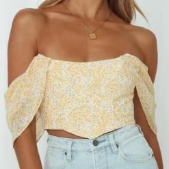 One & Only Collection Tops The Summer Days Yellow Floral Print Corset Top