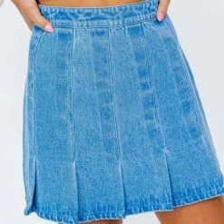 Le Lis The Palmer Pleated Denim Tennis Skirt Skirts