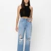 Cello The Gemma Super High Rise Frayed Hem Dad Jeans
