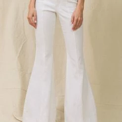 Flying Tomato Jeans The Destiny White High Waist Flared Denim Pants