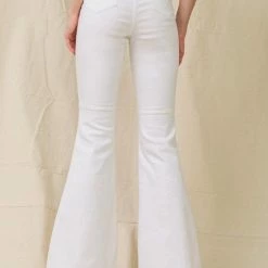 Flying Tomato Jeans The Destiny White High Waist Flared Denim Pants