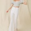 Flying Tomato Jeans The Destiny White High Waist Flared Denim Pants