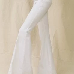 Flying Tomato Jeans The Destiny White High Waist Flared Denim Pants