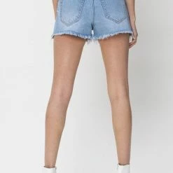 Cello The Brody Light Wash High Rise Mom Denim Shorts