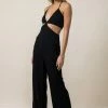 Style Rack The Festival Black Cutout Linen Jumpsuit Jumpsuits