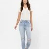 Sneak Peek The Landon Light Blue High-Rise Skinny Jeans With Ripped Knees