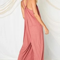 Ces Femme The Riley Rust Shoulder-Tie Jumpsuit Jumpsuits