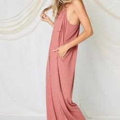 Ces Femme The Riley Rust Shoulder-Tie Jumpsuit Jumpsuits