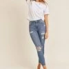 JBD The Francis Distressed High Rise Scissor Cut Skinny Jeans