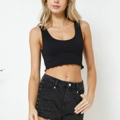 Blue B The Starla Studded Black Denim Shorts