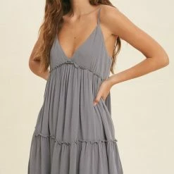 Wishlist The Bridget Medium Blue Babydoll Mini Dress