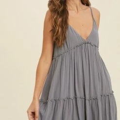 Wishlist The Bridget Medium Blue Babydoll Mini Dress