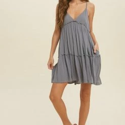 Wishlist The Bridget Medium Blue Babydoll Mini Dress