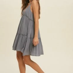 Wishlist The Bridget Medium Blue Babydoll Mini Dress