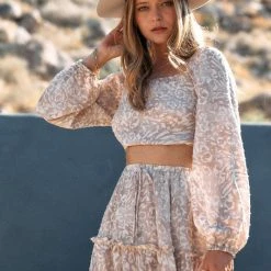 Endless Blu The York Printed Tiered Mini Skirt