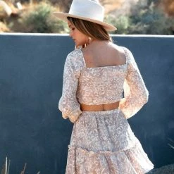 Endless Blu The York Printed Tiered Mini Skirt