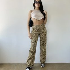 Bailey Rose The Wave Tan Swirl Straight Leg Pants